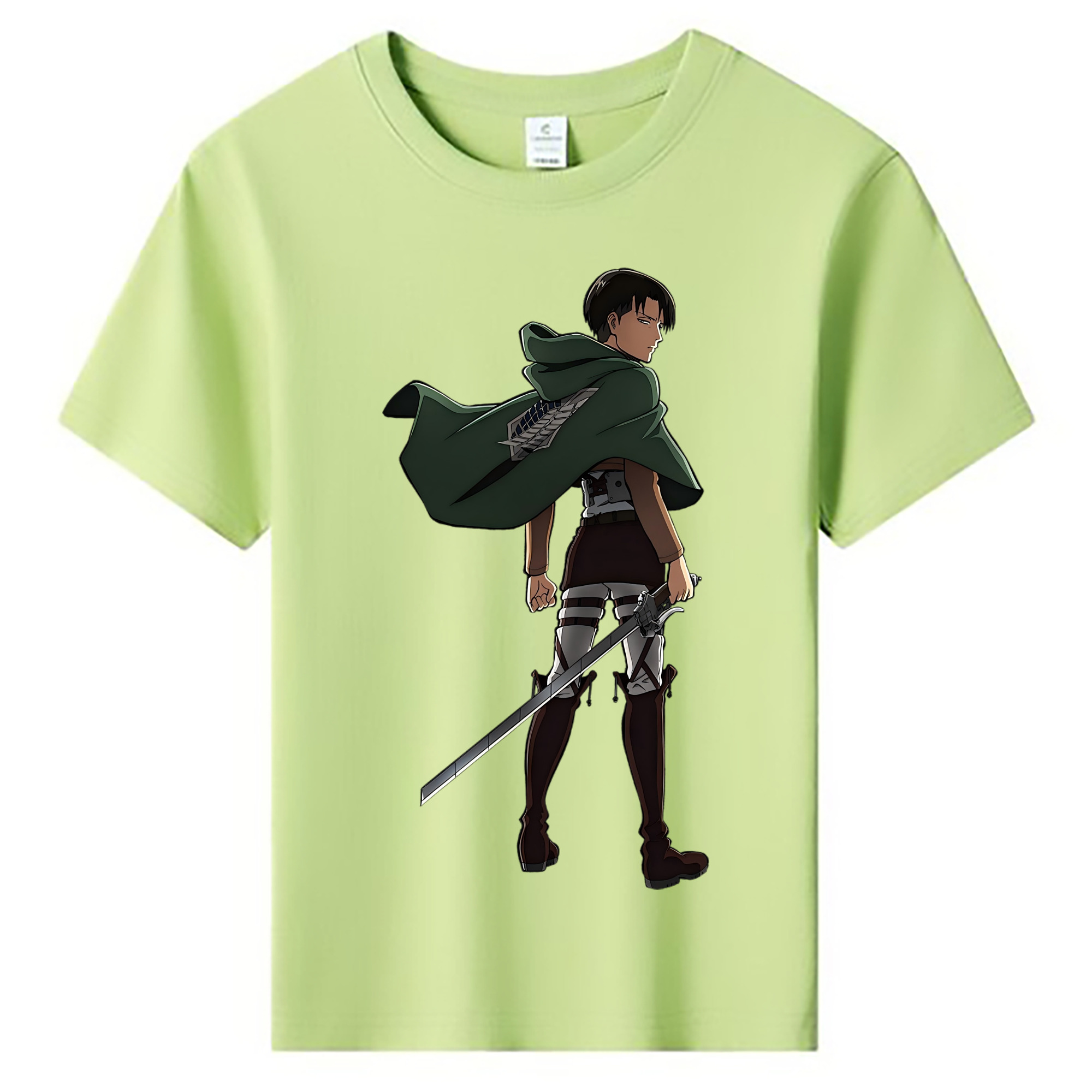 （画像用） 進撃の巨人 リヴァイ·アッカーマン Attack on Titan Levi Ackerman 綿100％キッズTシャツ（フロントプリント）